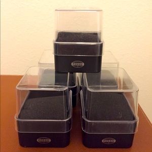 Lot of 5 fossil watch empty tins/boxes w/warranty